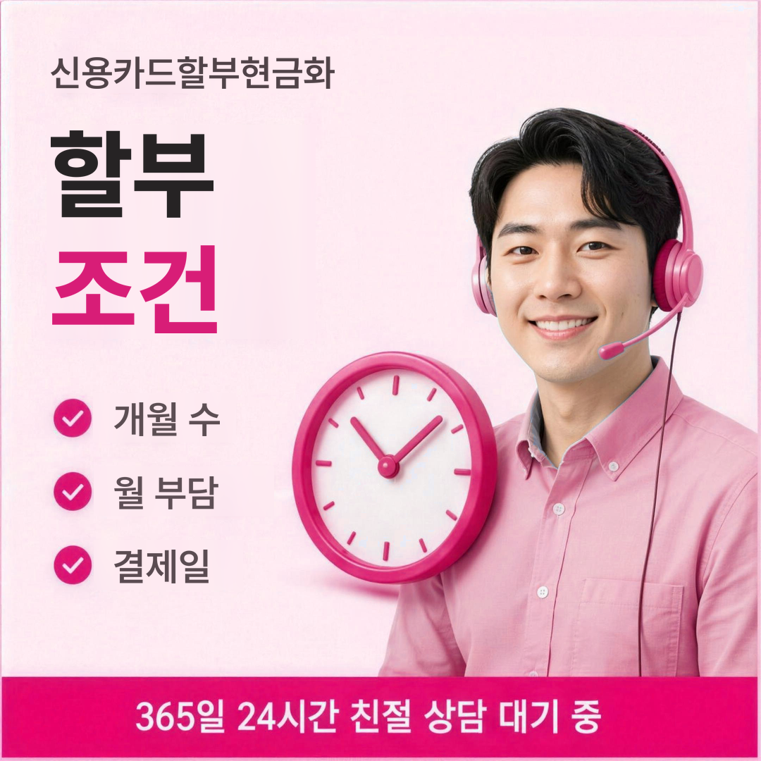 다음머니 신용카드할부현금화 할부 조건 안내 배너 이미지